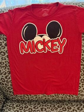 Disney Red Mickey Graphic Tee with Black & White Accents